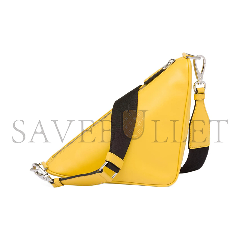 Pra*a soft calfskin triangle crossbody bag 1vh155 (26*15*12cm)